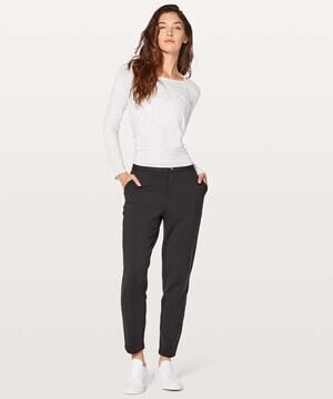 Lululemon City Trek II 28" Mid Rise Flat Front Casual Trouser Pants Black 4 NWT
